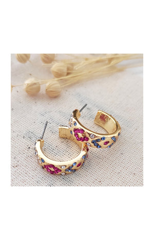Boucles d'oreilles - Laiton plaqué or & zircons