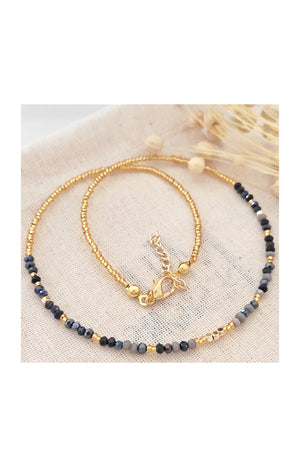 Collier - Laiton plaqué or & cristal