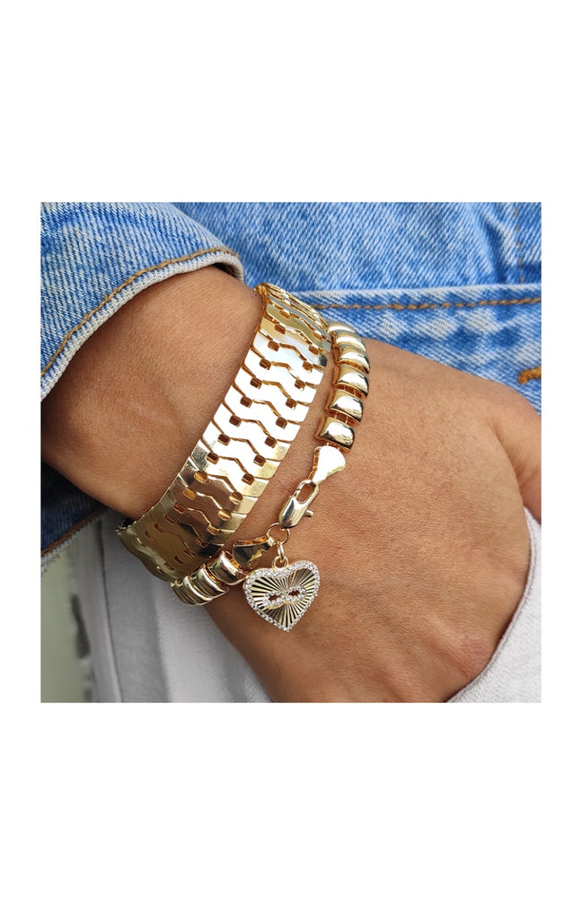 Bracelet chaîne plate - Laiton plaqué or
