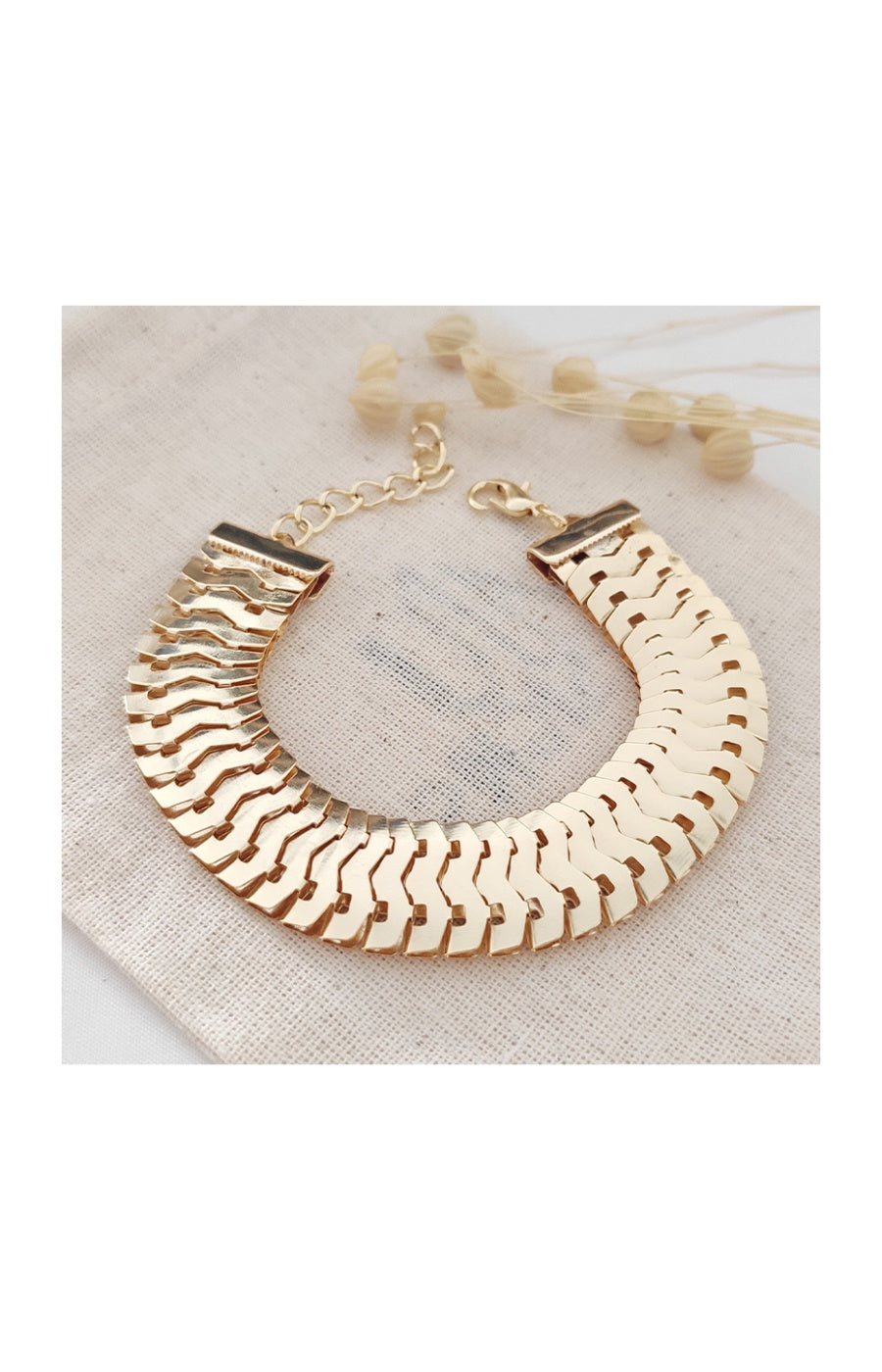Bracelet chaîne plate - Laiton plaqué or