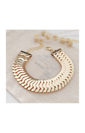 Bracelet chaîne plate - Laiton plaqué or