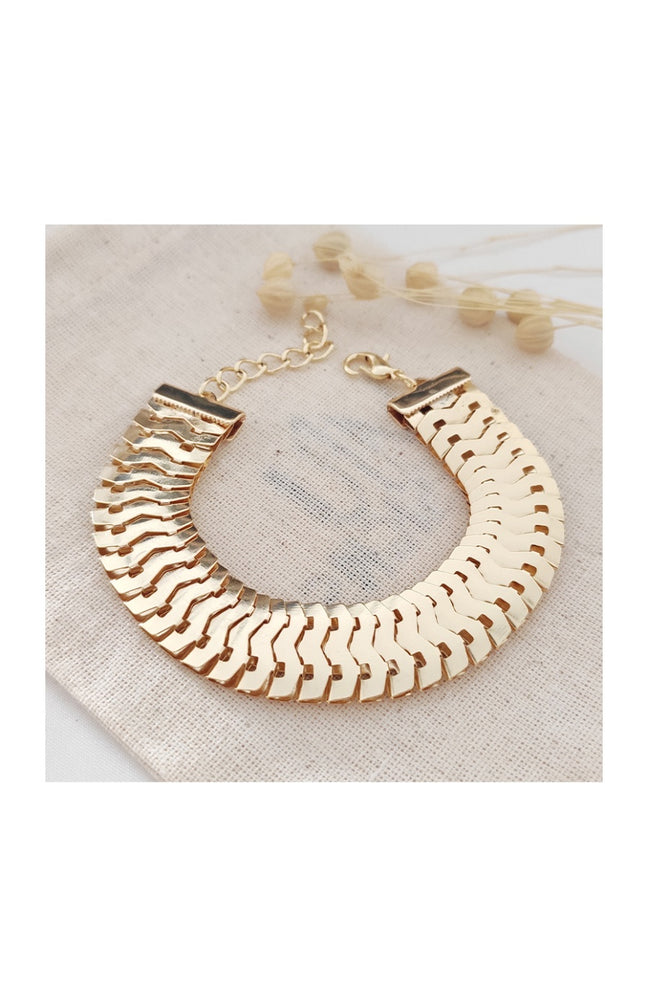 Bracelet chaîne plate - Laiton plaqué or