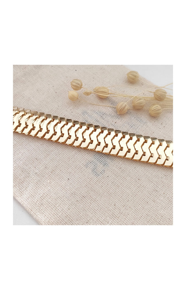 Bracelet chaîne plate - Laiton plaqué or