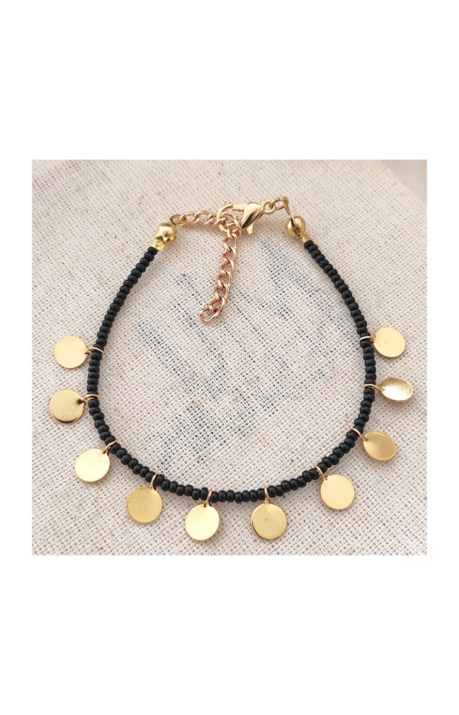 Bracelet pampilles - Laiton plaqué or & perles Miyuki