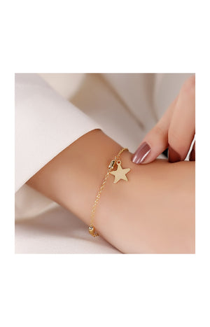 Bracelet chaîne étoile - Laiton plaqué or
