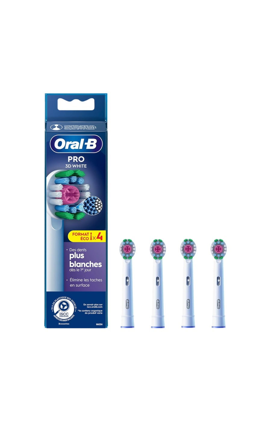 Lot de 4 brossettes de rechange - 3D White - Blanc