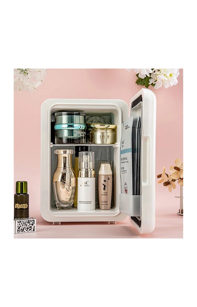 Réfrigérateur de beauté - Miroir LED - Rose - 6 L