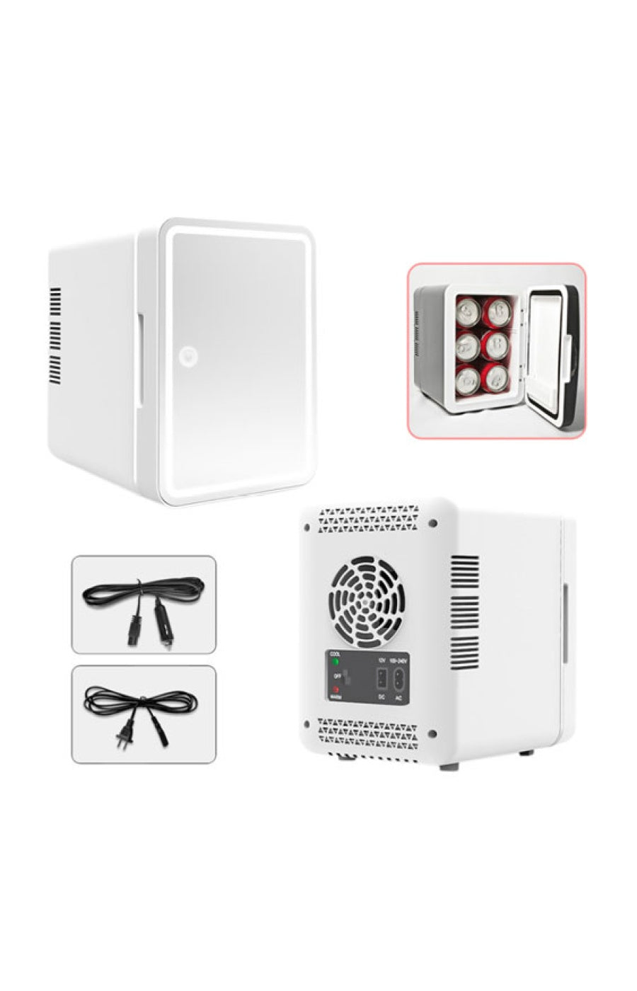Réfrigérateur de beauté - Miroir LED - Rose - 6 L