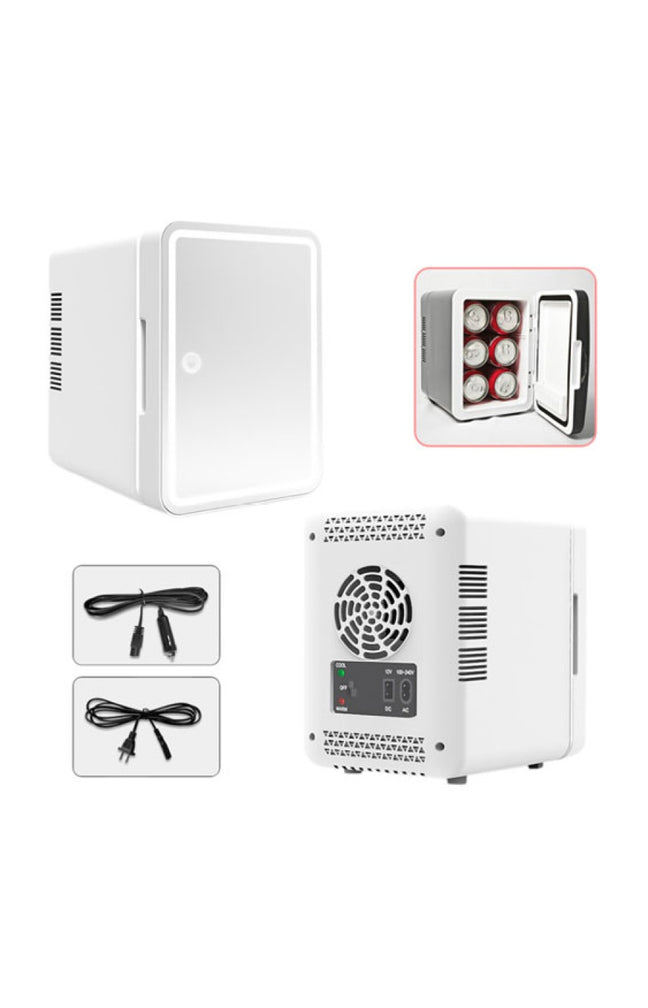 Réfrigérateur de beauté - Miroir LED - Rose - 6 L