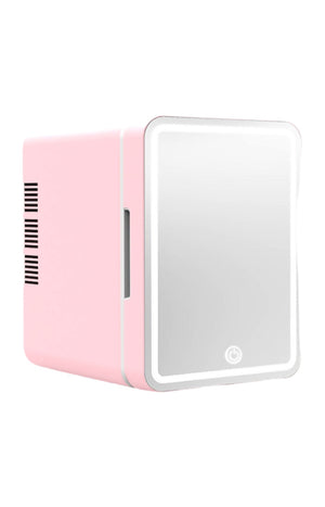 Réfrigérateur de beauté - Miroir LED - Rose - 6 L