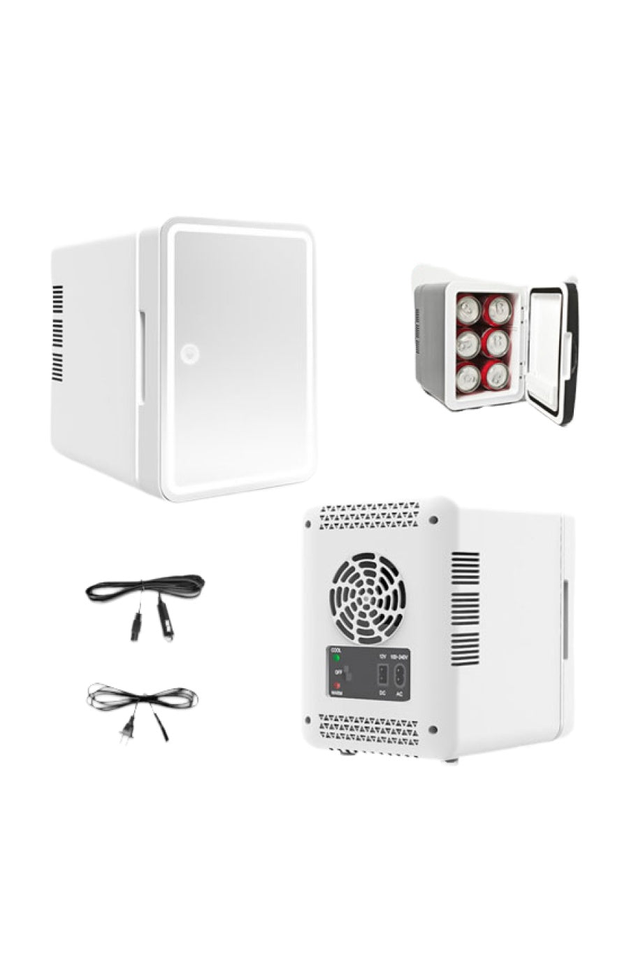 Réfrigérateur de beauté - Miroir LED - Blanc - 6 L