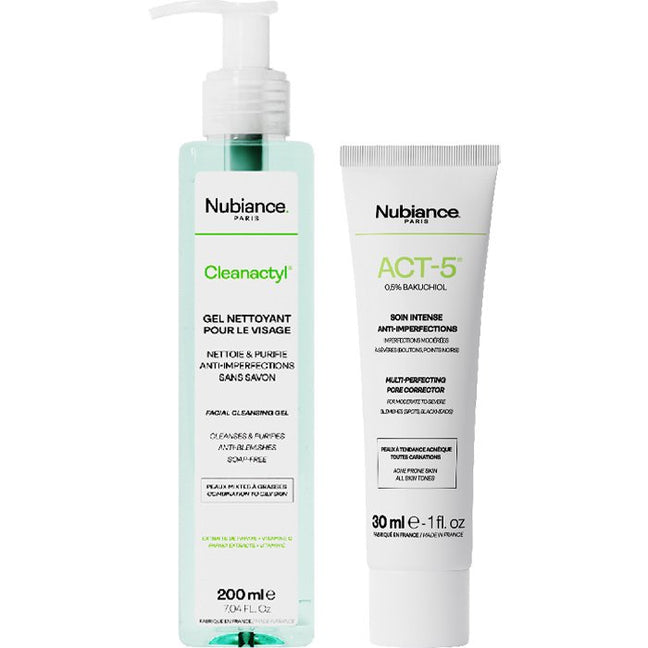 Gel nettoyant & soin anti-imperfections - Peaux grasses & acnéiques - 2 produits