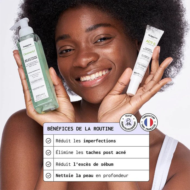 Gel nettoyant & soin anti-imperfections - Peaux grasses & acnéiques - 2 produits