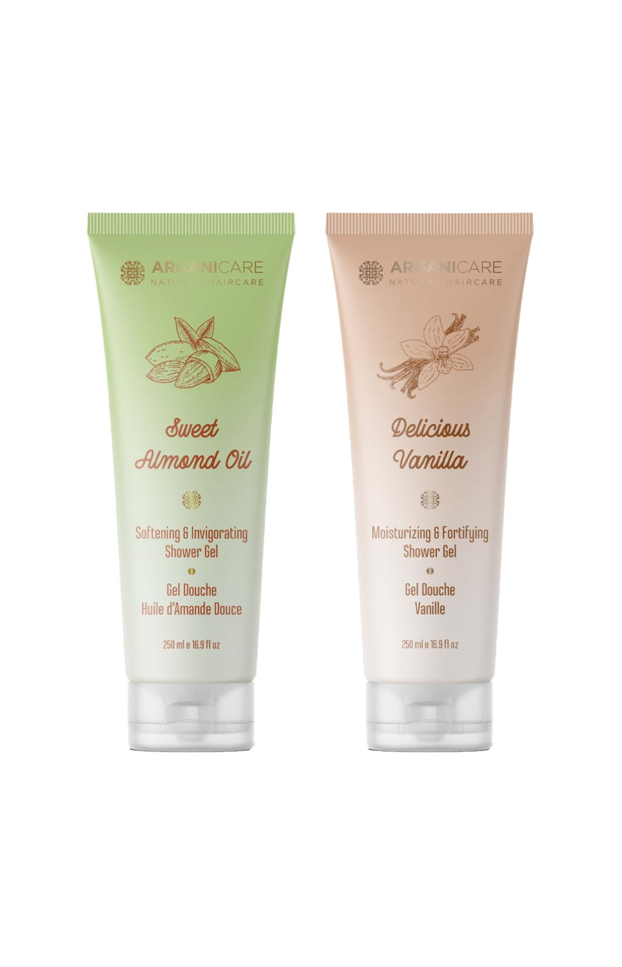 Gels douche hydratants - Huile d'amande douce & vanille - 2 x 250 ml