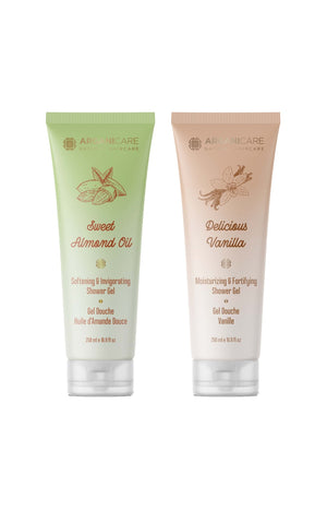 Gels douche hydratants - Huile d'amande douce & vanille - 2 x 250 ml