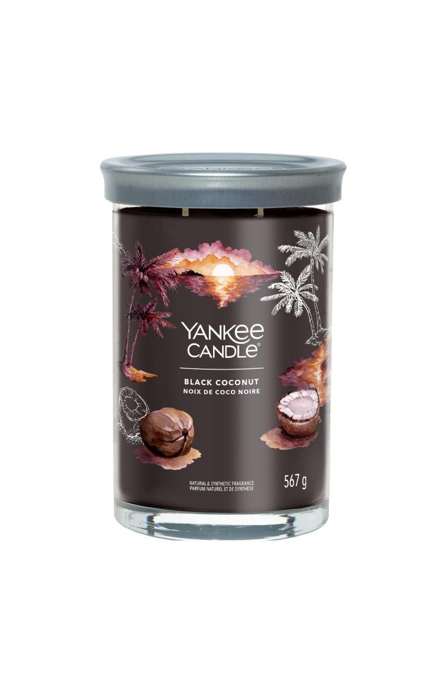 Bougie gobelet - Noix de coco noir - Grand modèle - 567 g