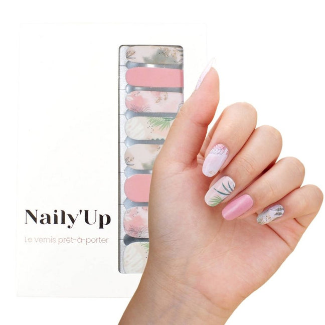 Vernis autocollant - Botanical pink - 16 bandes