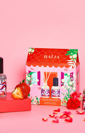 Coffret Pink Lovers - Bouquet & parfum d'intérieur - Rose & fraise des bois - 2 x 50 ml