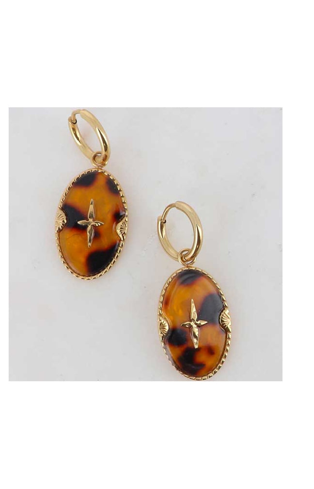 Boucles d'oreilles Will - Acier inoxydable doré & acétate