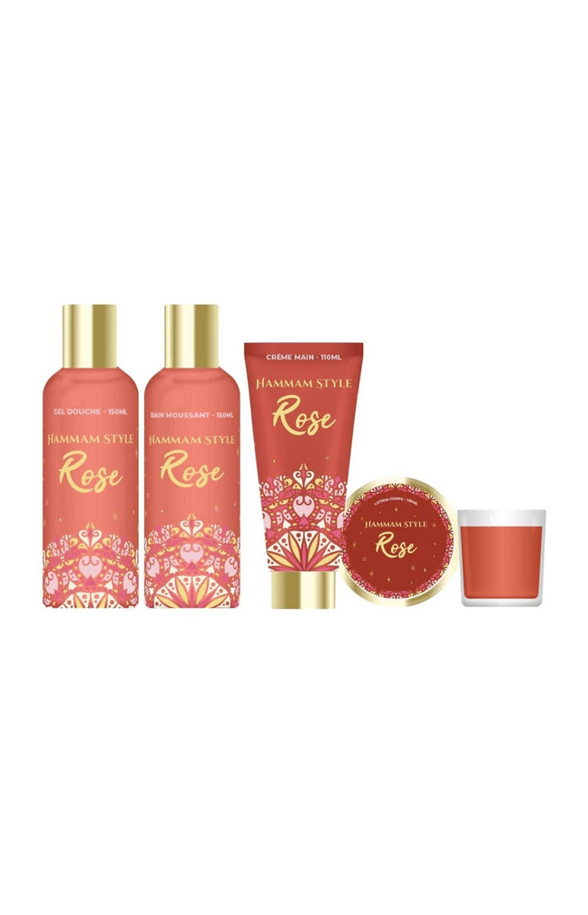 Coffret soins lanterne - Rose - Corps - 5 produits