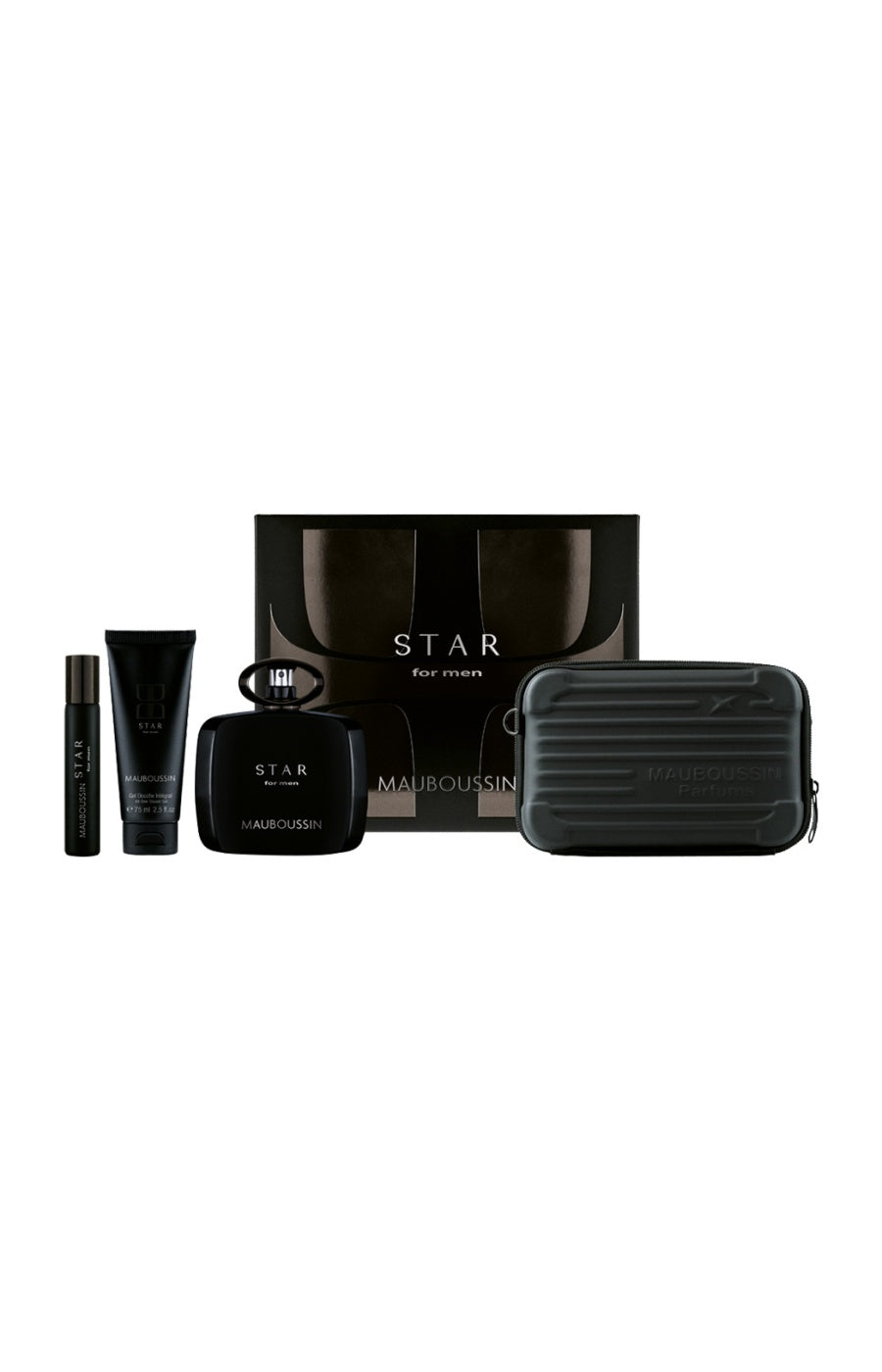Coffret parfumé Star - Boisé ambré - 4 produits - Homme