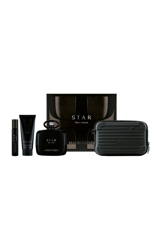 Coffret parfumé Star - Boisé ambré - 4 produits - Homme