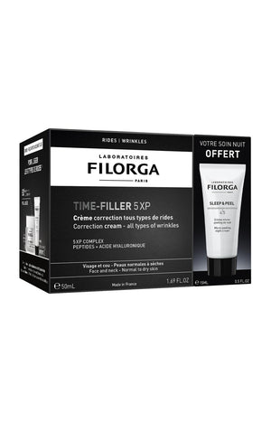 Coffret crème anti-âge & crème micro-peeling nuit - Time Filler 5XP - Peaux matures - 50 ml + 15 ml