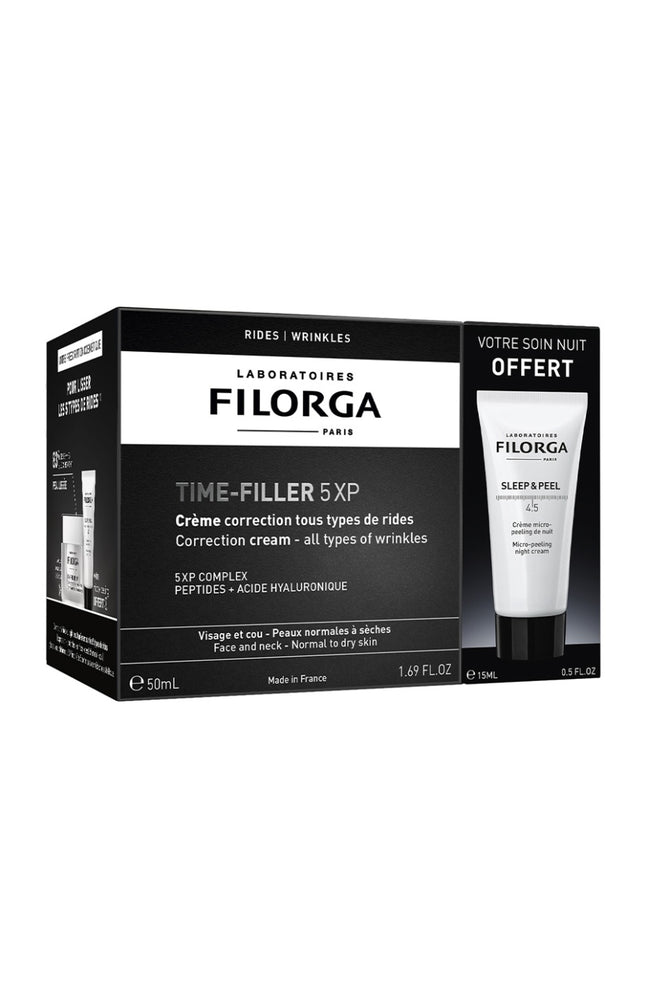 Coffret crème anti-âge & crème micro-peeling nuit - Time Filler 5XP - Peaux matures - 50 ml + 15 ml