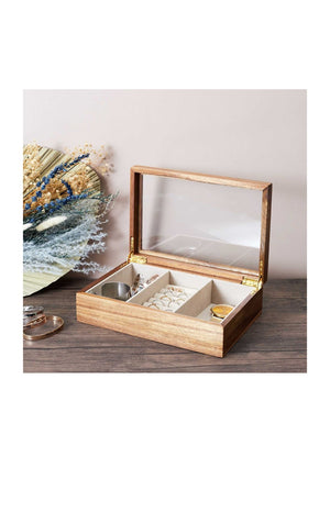 Boite à bijoux - Verre & bois