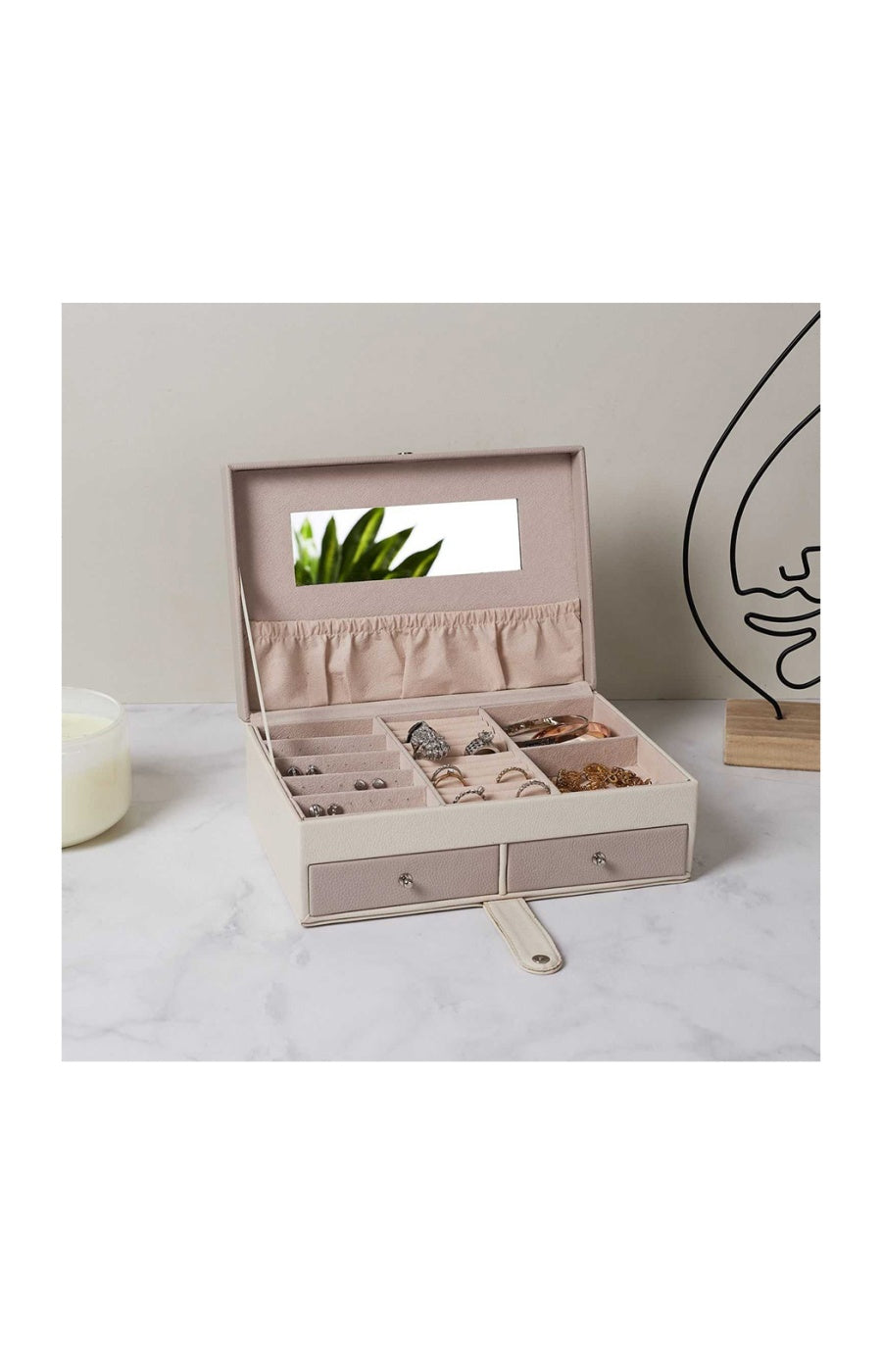 Boite à bijoux - Blanc rosé