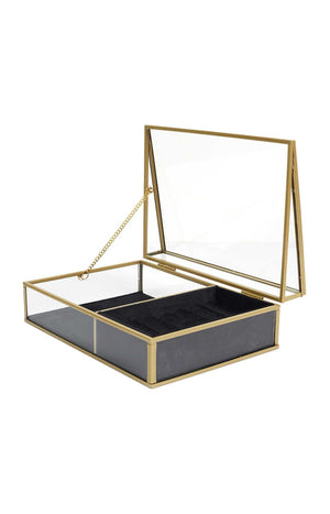 Boite à bijoux - Verre & velours noir