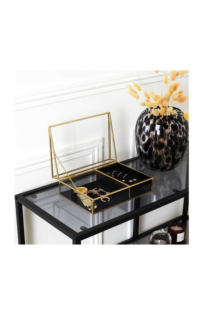 Boite à bijoux - Verre & velours noir