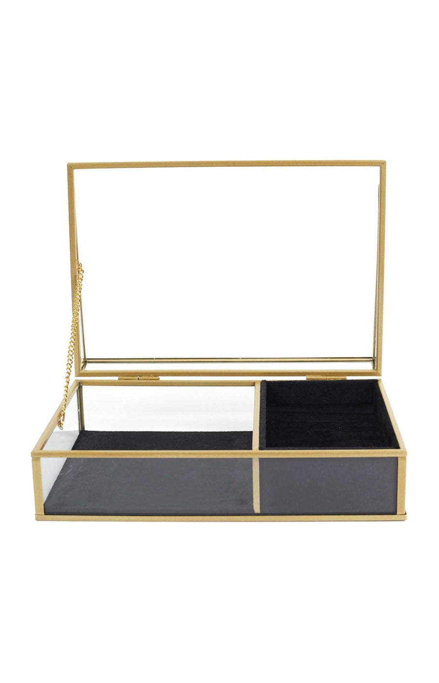 Boite à bijoux - Verre & velours noir