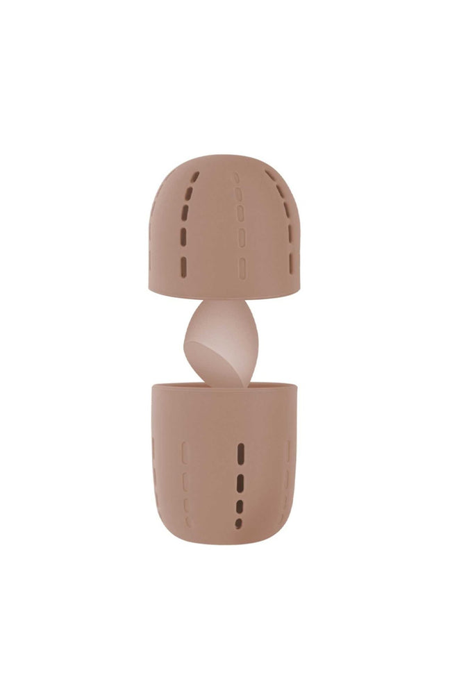 Eponge à maquillage & étui de rangement - Marron