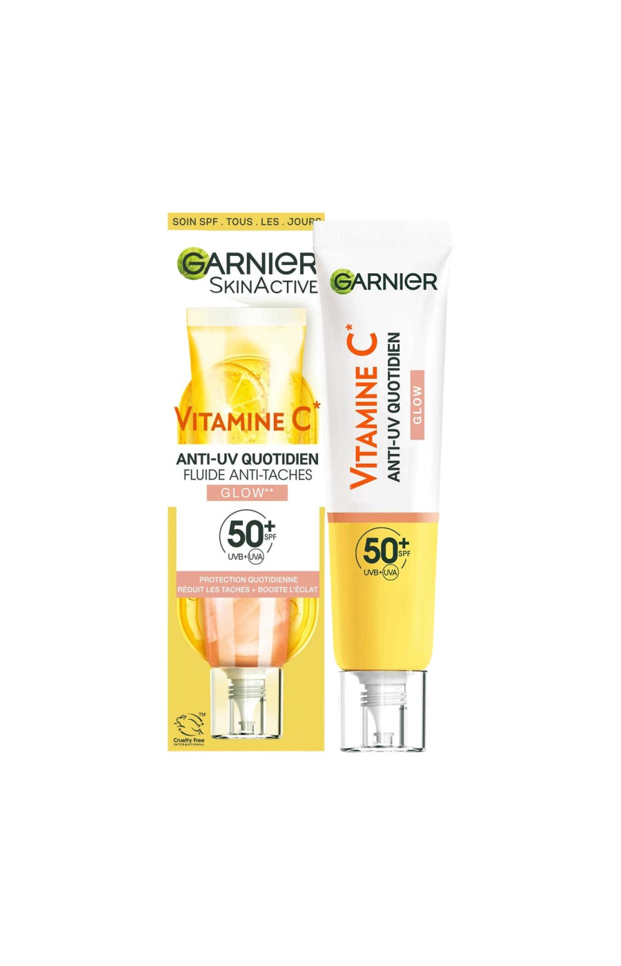 Fluide anti-tâches SPF 50+ - Glow - Vitamine C - Visage - 40 ml