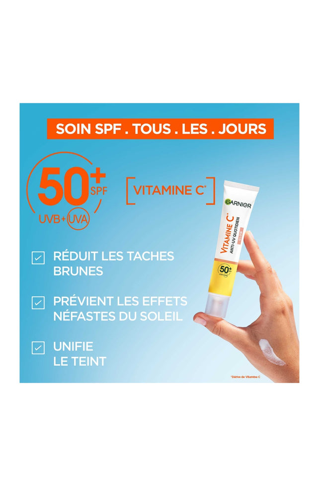 Fluide anti-tâches SPF 50+ - Glow - Vitamine C - Visage - 40 ml
