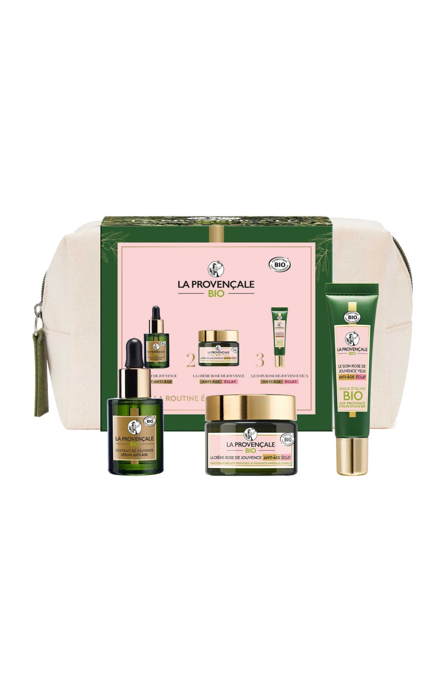 Trousse éclat anti-âge - Huile d'olive - Visage & yeux - 3 produits
