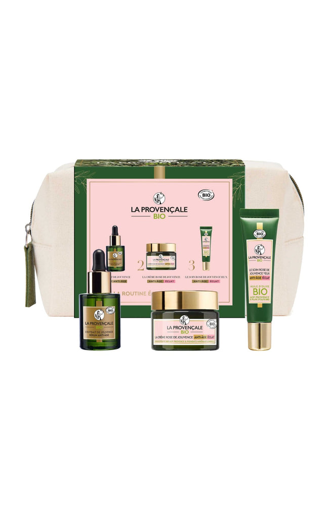 Trousse éclat anti-âge - Huile d'olive - Visage & yeux - 3 produits