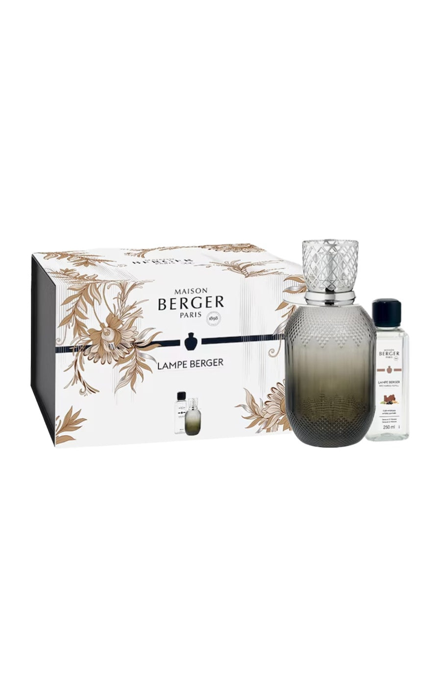 Coffret lampe à catalyse - Evanescence grise - Cuir mystique - Oriental - 250 ml