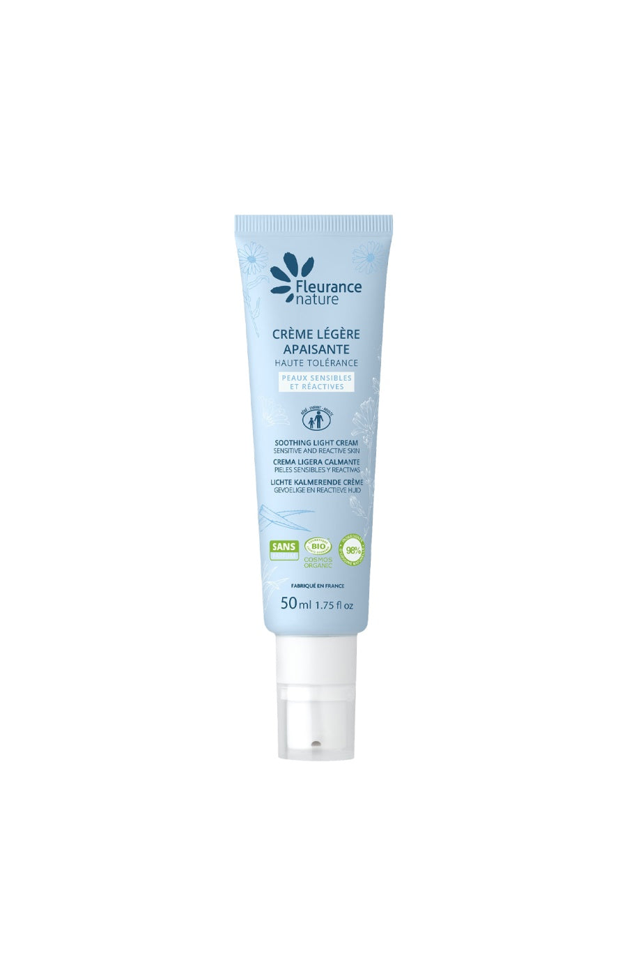 Crème légère apaisante bio - Peaux sensibles - 50 ml