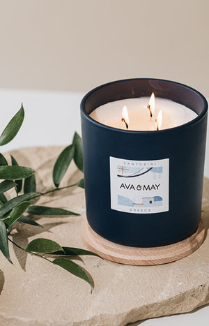 Bougie parfumée - Santorin - Tonka & cèdre - 500 g