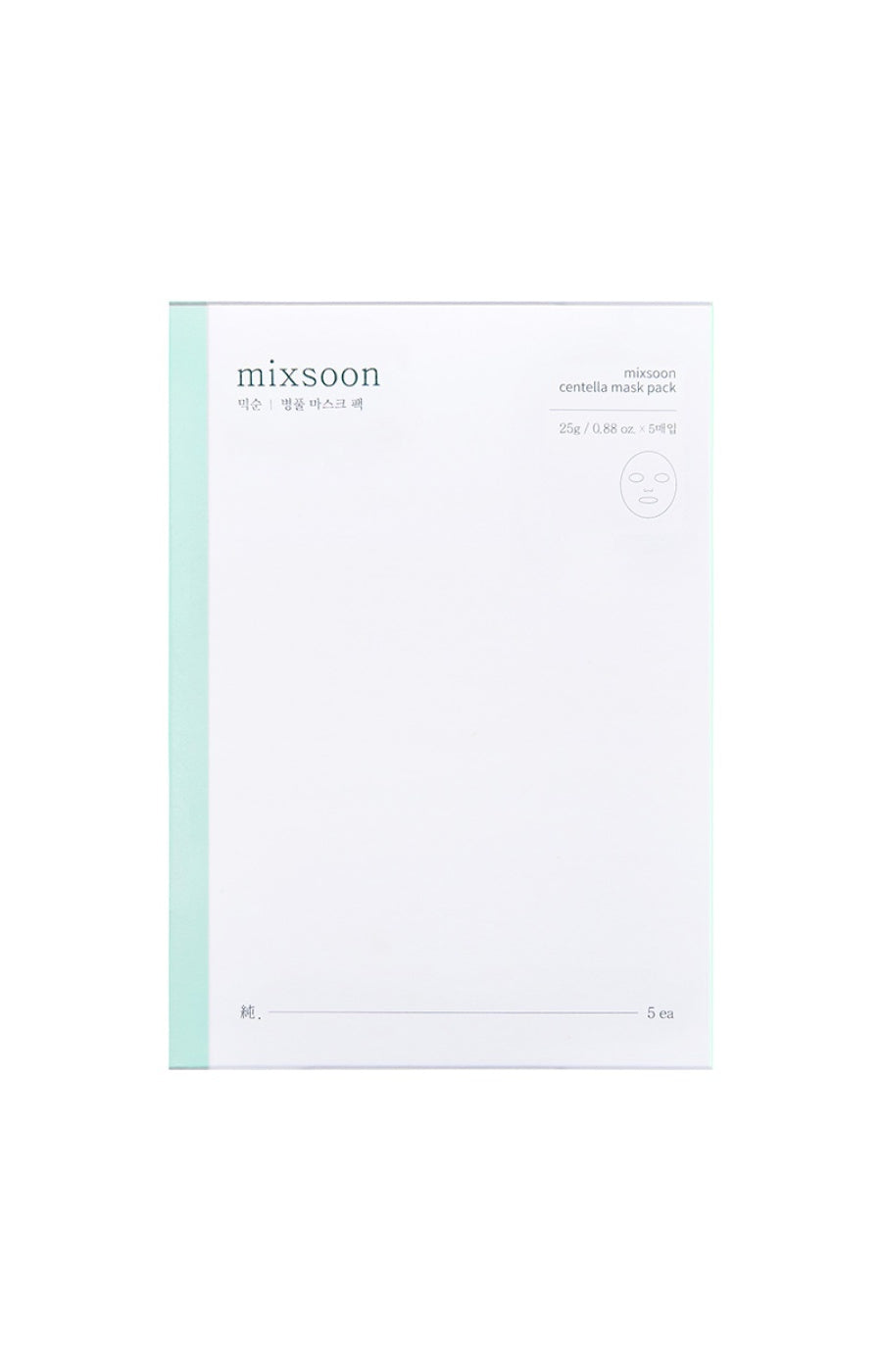Mixsoon - Masque en tissu hydratant - Centella asiatica - Visage - 5 unités