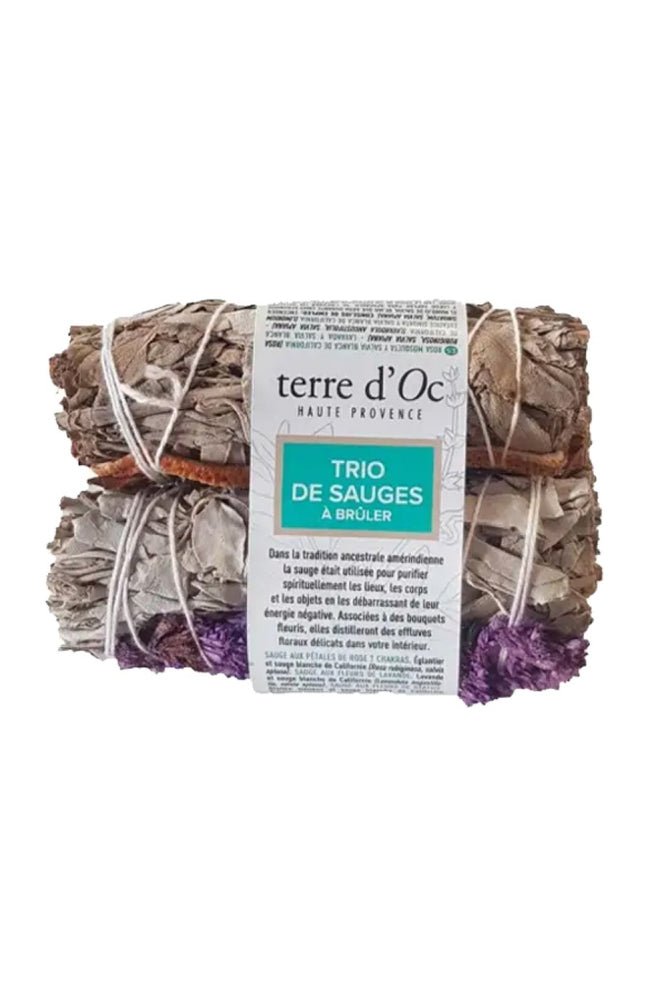 Trio de sauges à brûler - Rose, lavande & statice