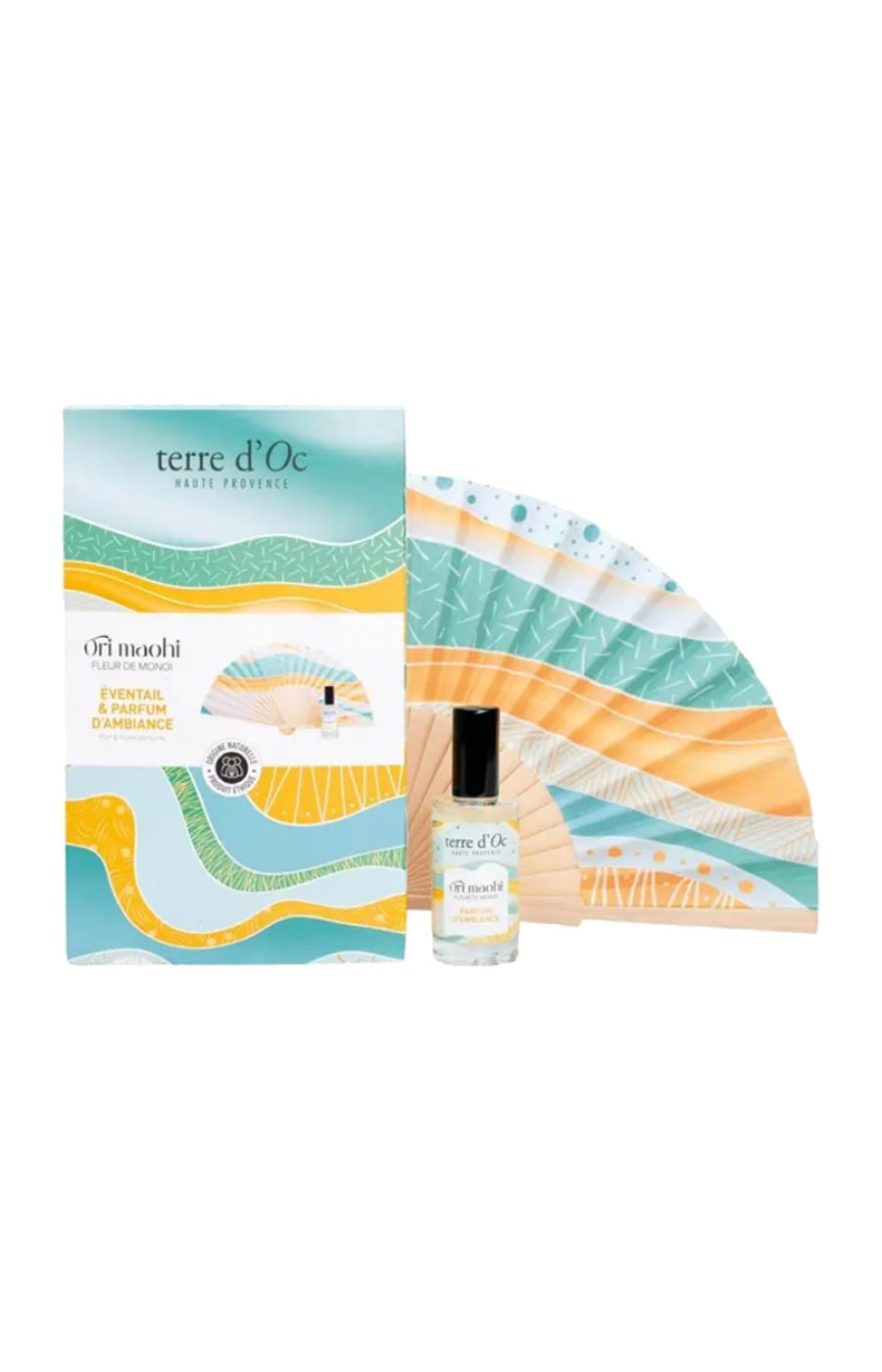 Coffret éventail à parfumer & parfum d'ambiance - Fleur de monoï - 50 ml