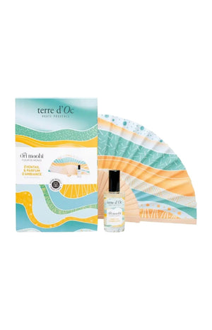 Coffret éventail à parfumer & parfum d'ambiance - Fleur de monoï - 50 ml