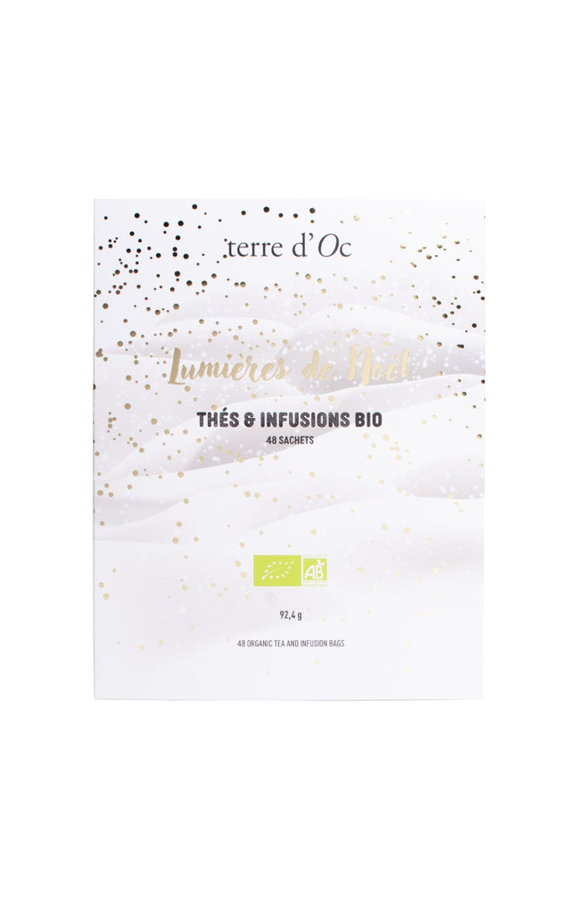 Coffret thés noir, blanc & vert bio - Thés de Noël - 48 sachets