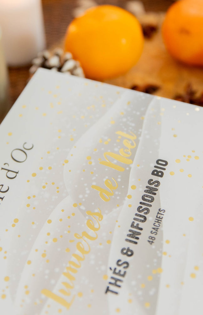 Coffret thés noir, blanc & vert bio - Thés de Noël - 48 sachets