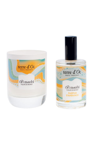 Coffret bougie parfumée & parfum d'ambiance - Fleur de monoï - 2 produits