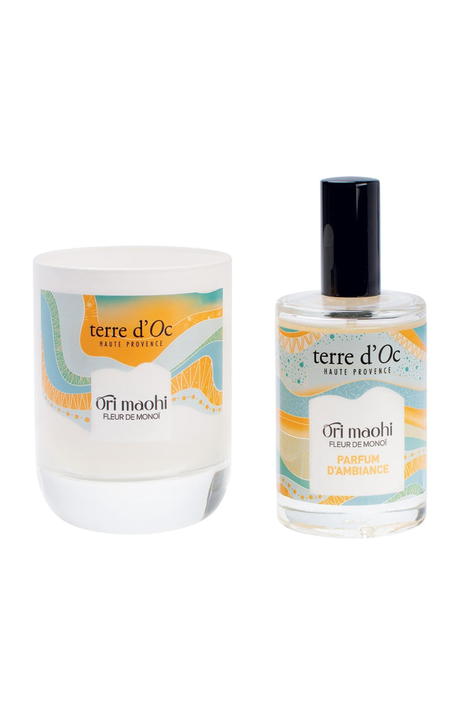 Coffret bougie parfumée & parfum d'ambiance - Fleur de monoï - 2 produits