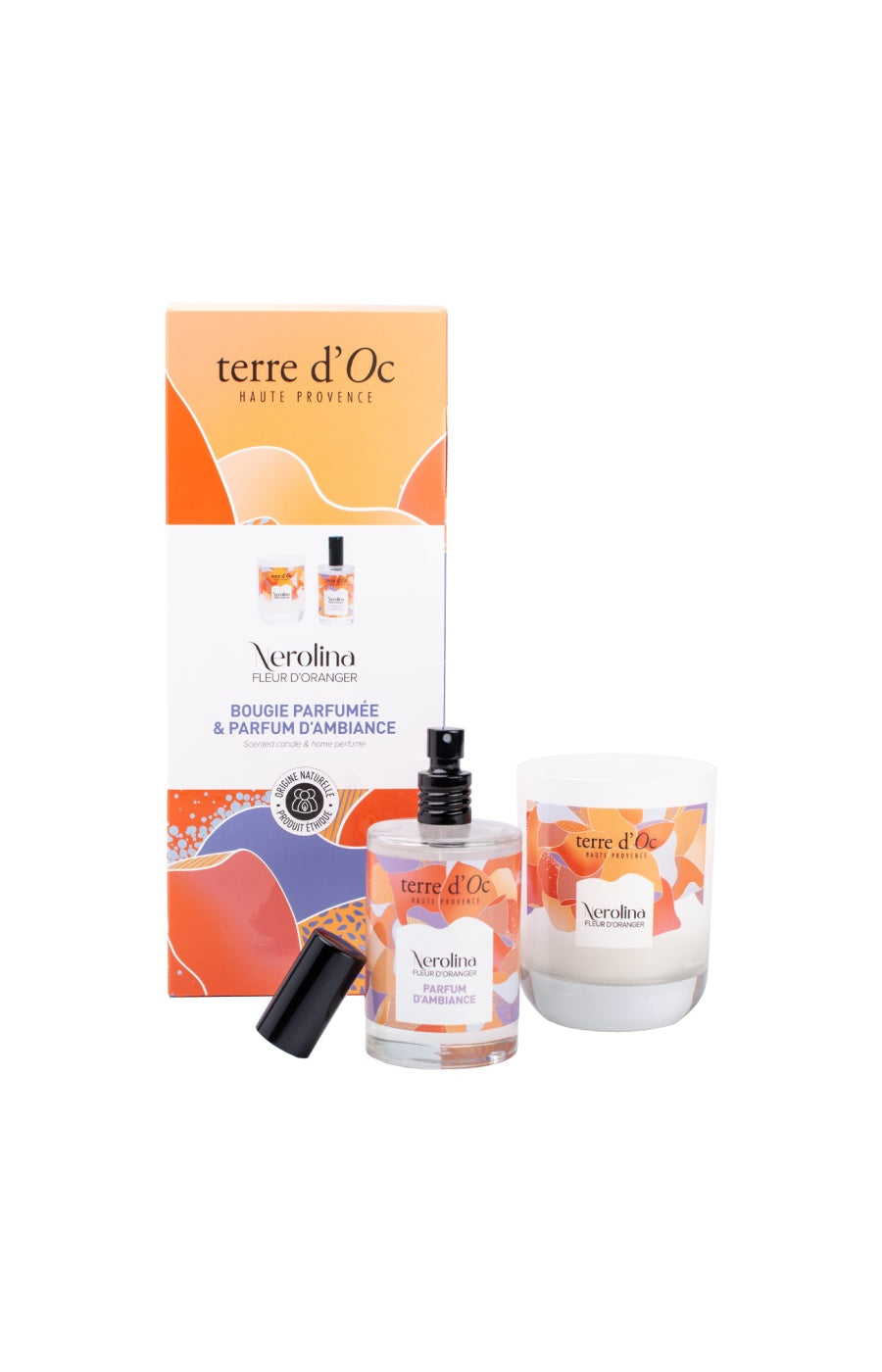 Coffret bougie parfumée & parfum d'ambiance - Fleur d'oranger - 2 produits